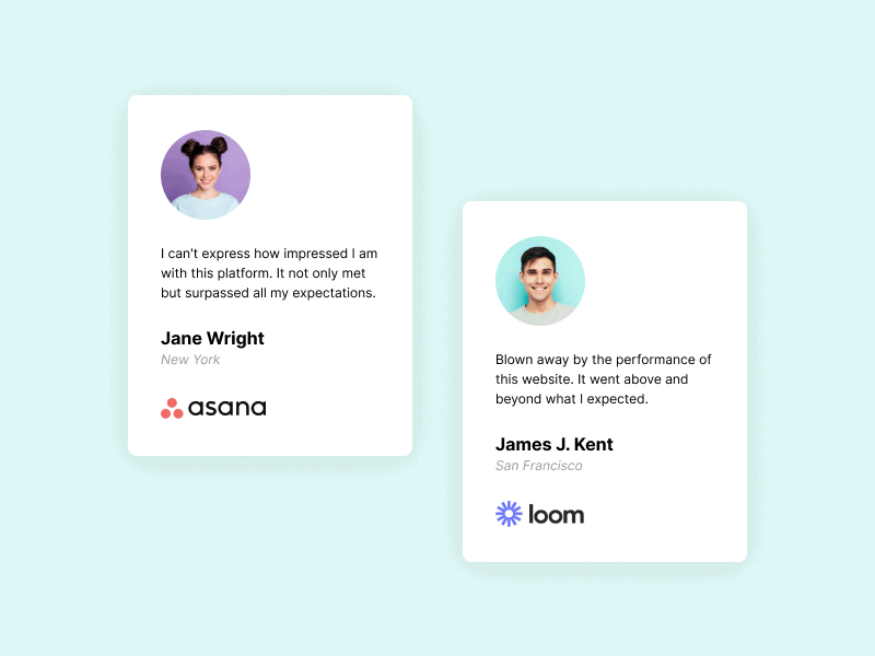 logo card testimonial